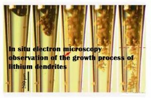 鋰枝晶生長過程的原位電子顯微鏡觀察